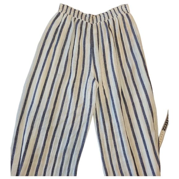 NWOT BECCA Rebecca Virtue Getaway Striped Tie Waist Cover Up Fly Away Pants L - Picture 9 of 15